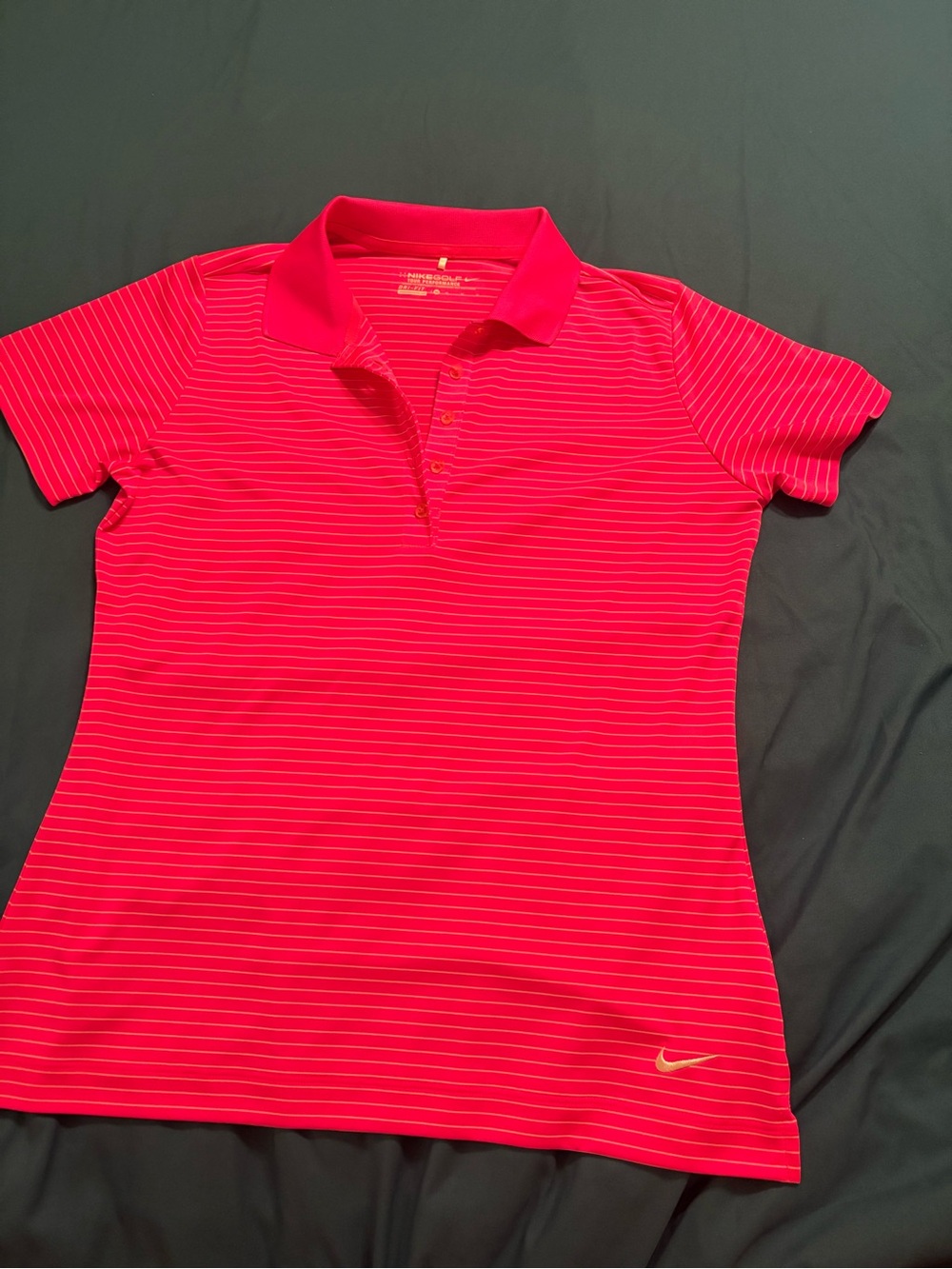 Nike Women's Hot Pink Thin-Strip Polo
